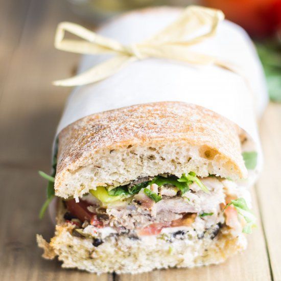Chicken w/ olive tapenade sandwich